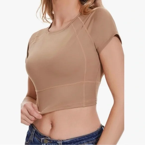 New! Baby Blue Cropped Tee - Picture 3 of 5